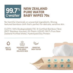 Bamboo Baby Wipes-Pure NZ Water Travel Pack