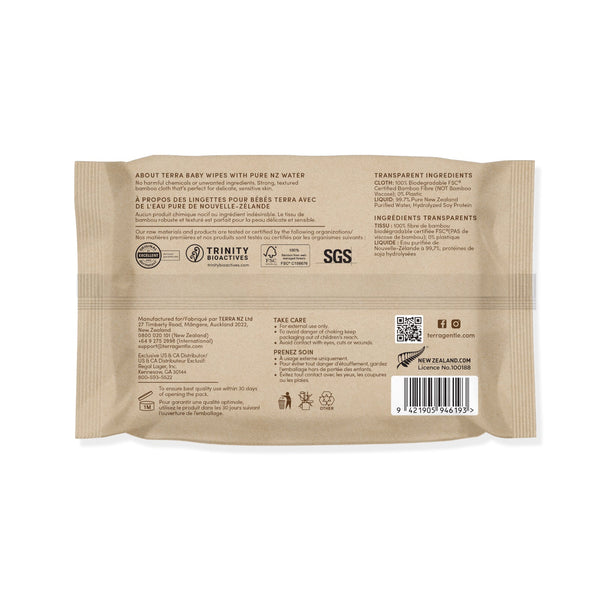 Bamboo Baby Wipes-Pure NZ Water Travel Pack